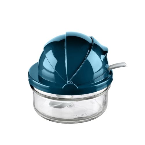 TITIZ SUGAR POT WITH SHUTTER LID 420ML GLASS KC-302