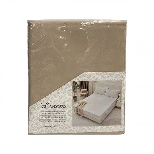 BEDSHEET SET 3PCS BEIGE F-PANAMA-K-3 T06-4045