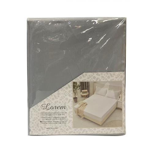 BEDSHEET SET 3PCS GREY F-PANAMA-K-3 H01-1802