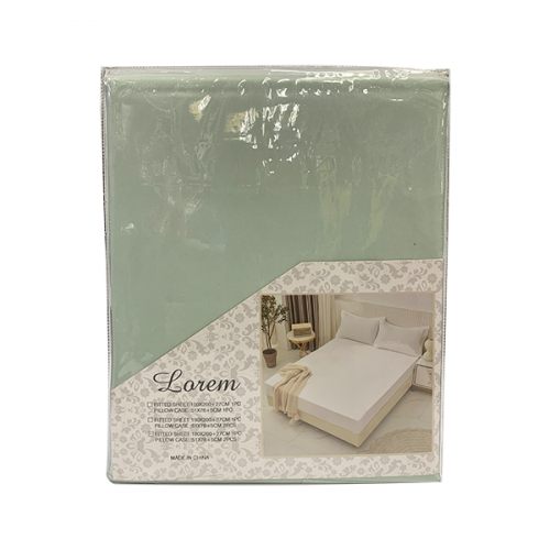 BEDSHEET SET 3PCS GREEN F-PANAMA-K-3 L03-1909