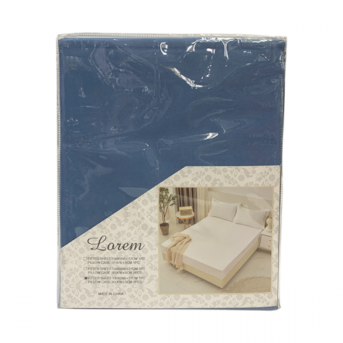 BEDSHEET SET 3PCS NAVY F-PANAMA-K-3 B06-1597