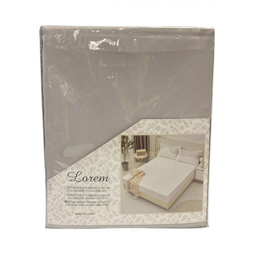 BEDSHEET SET 3PC CHCOAL F-PANAMA-K-3 H08-1524