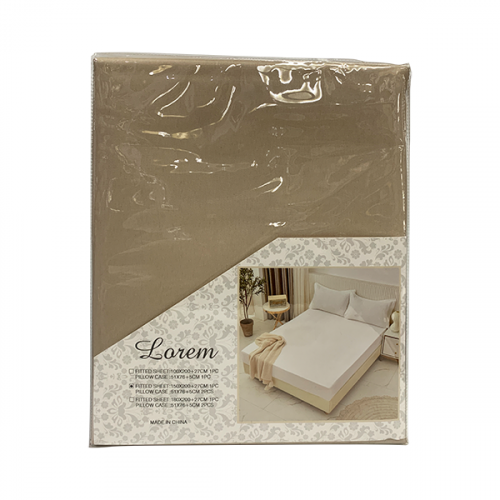 BEDSHEET SET 3PCS BEIGE F-PANAMA-Q-3 T06-4045
