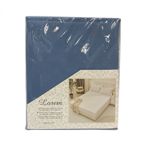 BEDSHEET SET 3PCS NAVY F-PANAMA-Q-3 B06-1597