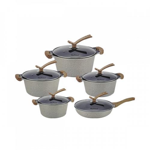 HAUS ROLAND COOKWARE 10 PIECES SET 2MM DIECAST HR122-5 