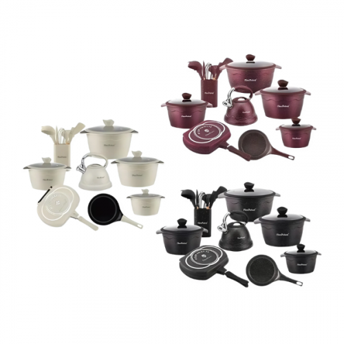 HAUS ROLAND COOKWARE 20 PIECES SET 2MM STEEL HR146-1 