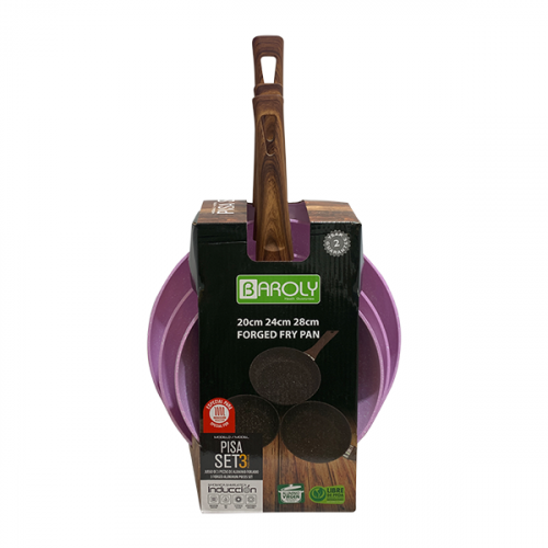 FRY PAN 3 PIECES SET 2.5MM ALUMINIUM 1826
