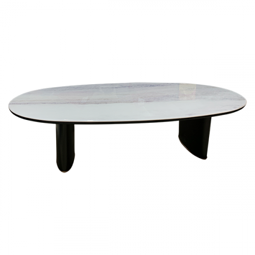 COFFEE TABLE BLACK MARBLE OVAL 1550X800C24962L-B