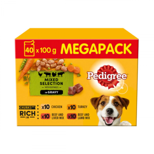 PEDIGREE POUCH MIXED SELECTION IN GRAVY 100G
