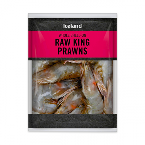 ICELAND WHOLE RAW KING PRAWNS 225G 