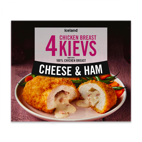 ICELAND 4PK CHEESE & HAM KIEVS 500G 