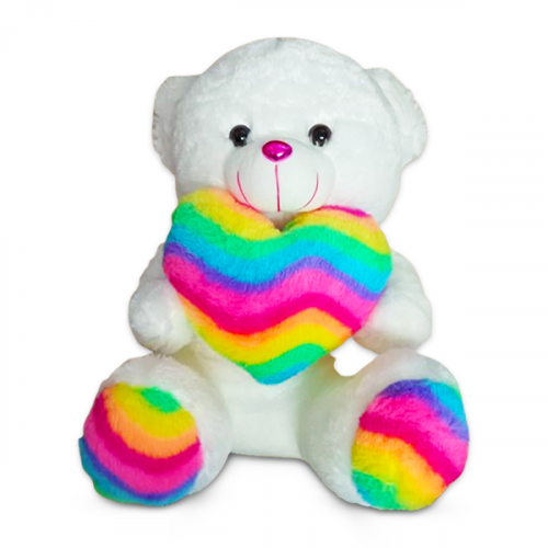 SOFT TOYS TEDDY BEAR 50CM WITH HEART MIX COLOURS VT