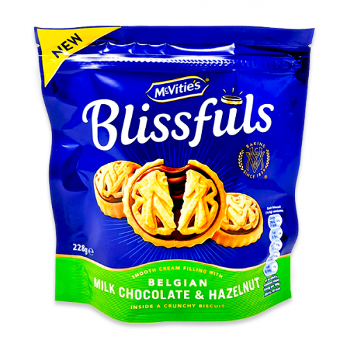 MCVITIES BLISSFULS CHOCOLATE & HAZELNUT 172G