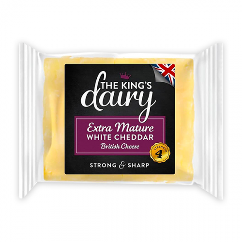 KINGS DAIRY EXTRA MATURE WHITE CHEDDAR 200G