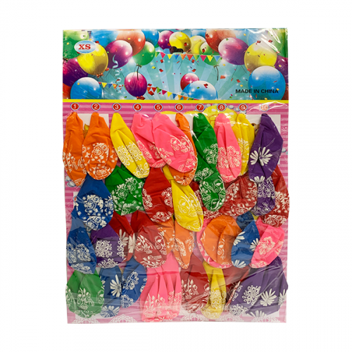 BALLOON 3DESIGN 40PCS ASSORTED COLOR- DESIGN OPP YIWU