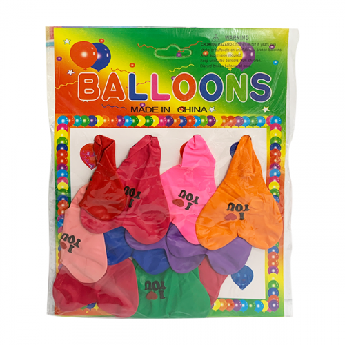 BALLOON HEART SHAPE DESIGN 12PCS ASSORTED COLOR YIWU