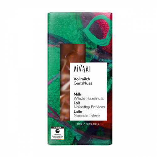 VIVANI ORGANIC MILK WHOLE HAZELNUT CHOCOLATE 100G