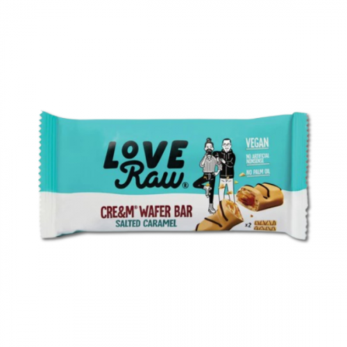 LOVE RAW SALTED CARAMEL CRE&M WAFER BAR 45G