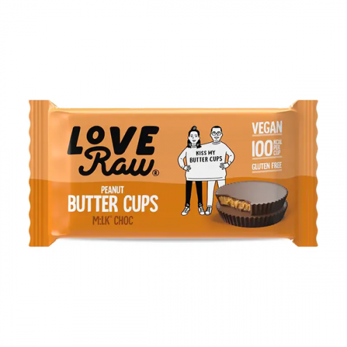 LOVE RAW MILK CHOCOLATE PEANUT BUTTER CUPS 34G 