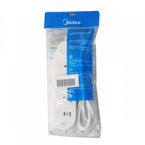 MIDEA EXTENSION CORD 3WAY 2M USB-C ESU4K3BUC-2MB1