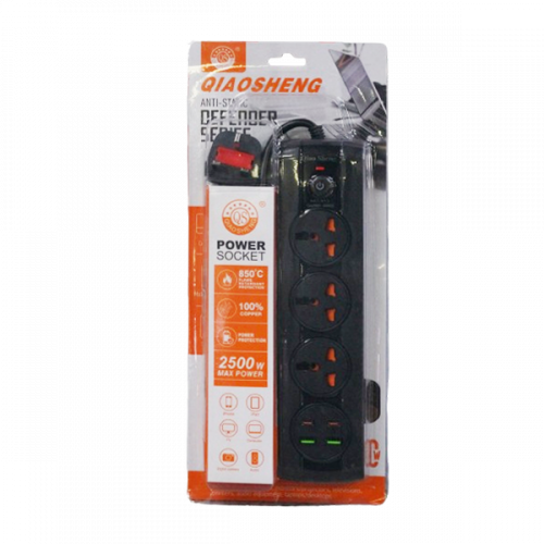 QIAOSHENG EXTENSION CORD 3WAY 2U 2C 1S 313U-3M
