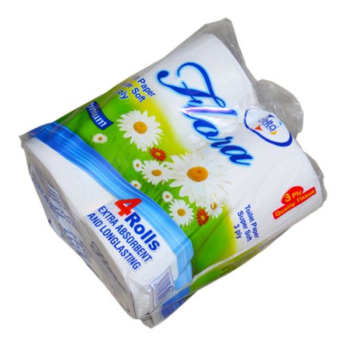 FLORA TISSUE 3 PLY 4 ROLLS