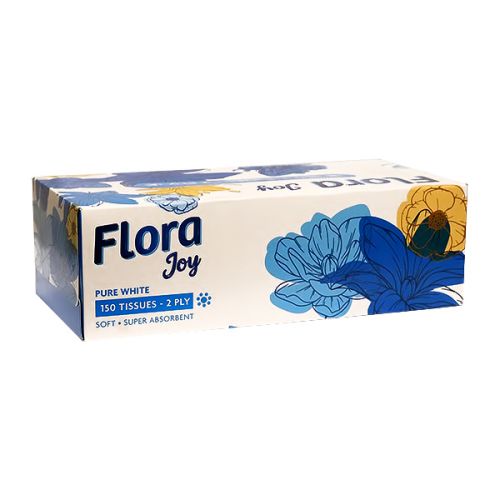 FLORA FACIAL TISSUE PURE WHITE 2PLY 150SHEETS 