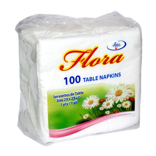 FLORA TABLE NAPKIN ASSORTED COLOURS 1 X 100