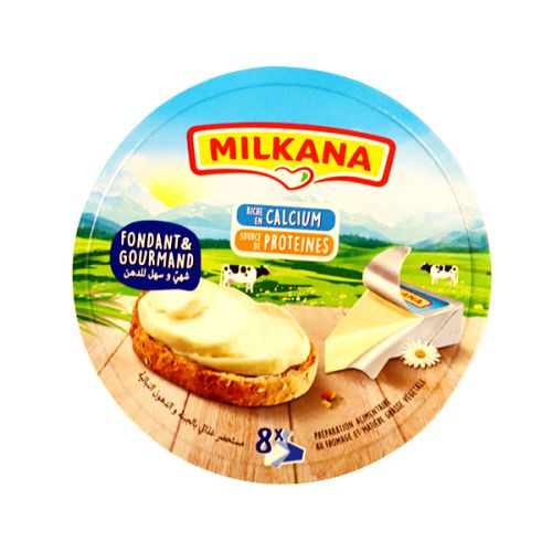 MILKANA PROCESSED & SPREAD CHEESE 8 PORTION 104G (BUY 2 PACKS OR MORE @ GH¢22.5 PER 1 PACK)