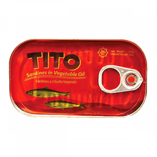 TITO'S SARDINES IN VEGETABLE OIL 125G 