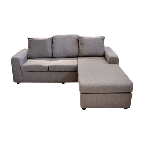 SOFA L-SHAPE CUSHIONED COMFI SEATER FABRIC GREY MELLISA – AF