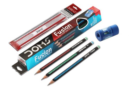 DOMS PENCIL SET FUSION X-TRA SUPER DARK 12 PIECES 