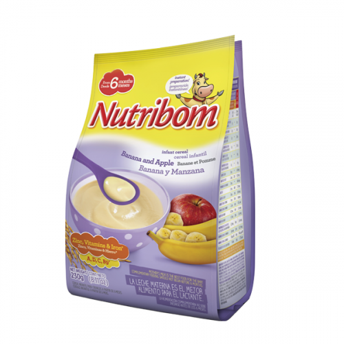 NUTRIBOM INFANT CEREAL BAG BANANA & APPLE 230G 