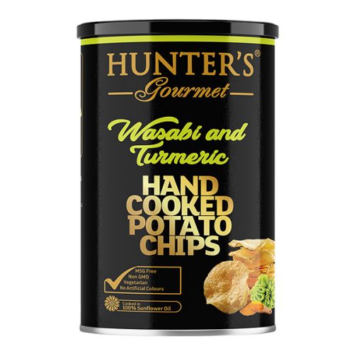 HUNTER'S POTATO CHIPS WASABI & TURMERIC CANNISTER 150G 