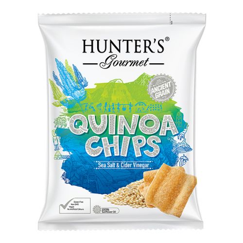 HUNTER'S QUINOA CHIPS-SEASALT & VINEGAR 28G