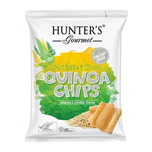 HUNTER'S QUINOA CHIPS JALAPENO & CHEDDAR 75G