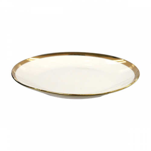 CERAMIC DINNER PLATE WITH GOLD LINING 10"