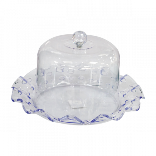 CAKE SERVING PLATE TRANSPARENT ACRYLIC 5004