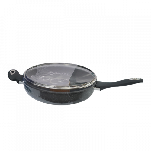 FRYING PAN WITH LID STEEL 1.0MM 28CM FGCS-011