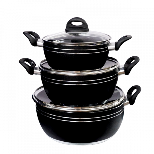 CROWNSTAR COOKWARE 6 PIECES SET WITH LID ALUMINIUM MC-2228