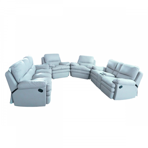 RECLINER SOFA SET 3+2+1+1 BEIGE LEATHER CH133140