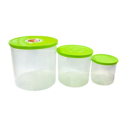 CENTURY CYLINDER STORAGE CRYSTAL CONTAINER  3 PIECES SET