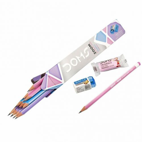 DOMS PENCILS SET TRIANGLE DARK ZOOM 12 PIECES 3412