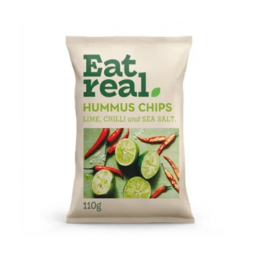 EAT REAL HUMMUS CHIPS CHILLI LIME & SEA SALT 110G
