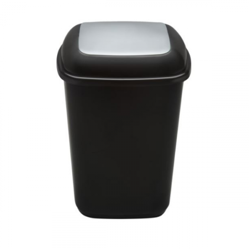 QUATRO BIN BLACK WITH GREY LID 45L PLASTIC 656-07