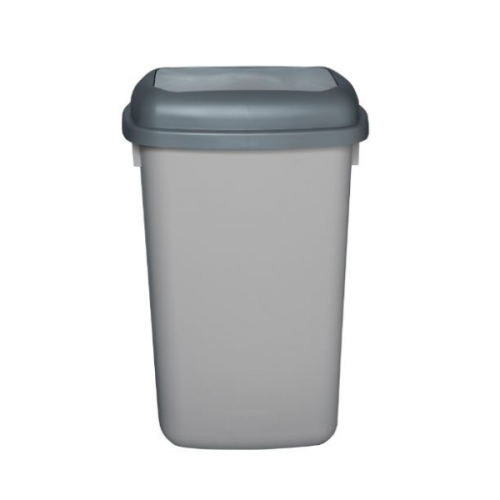 QUATRO BIN WITH LID SILVER 28L PLASTIC 610-04