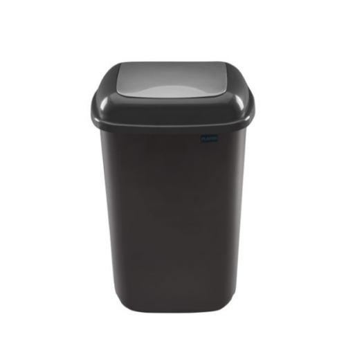 QUATRO BIN BLACK WITH GREY LID 12L PLASTIC 607-07