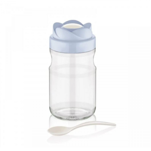 BAGER SPICE JAR WITH SPOON 720CC TULIP BURG/POWD/GREY/BLU M-225