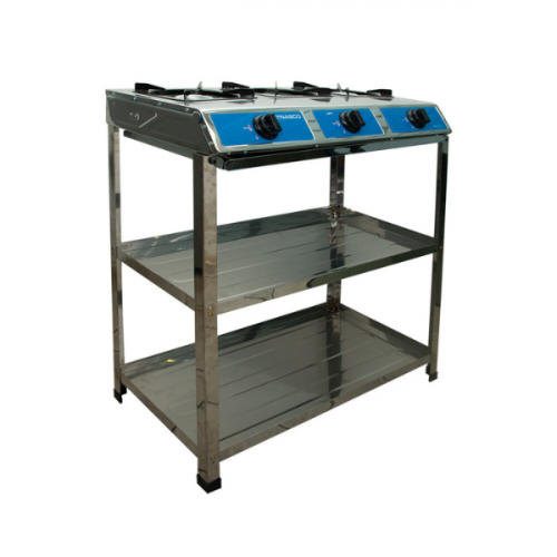 NASCO GAS STOVE 3BURNER WITH STAND SILVER NASGS-K311FS