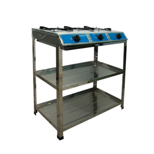 NASCO GAS STOVE 3BURNER WITH STAND SILVER NASGS-K332FS